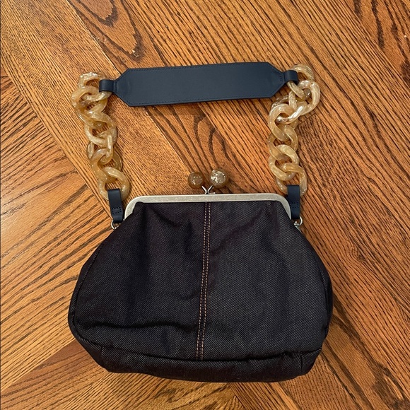 Weekend Max Mara Pasticcino denim shoulder bag EUC - Picture 4 of 11